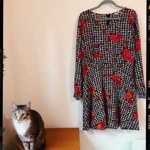 ModCloth Houndstooth Floral Dress
